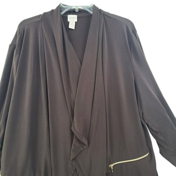 Chico's Women's Long Sleeve Cardigan Brown Size 3 - Picture 3 of 11